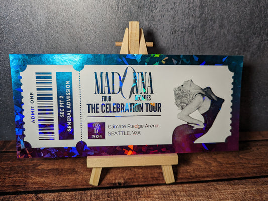 Personalised Madonna celebration tour ticket - keepsake, gift