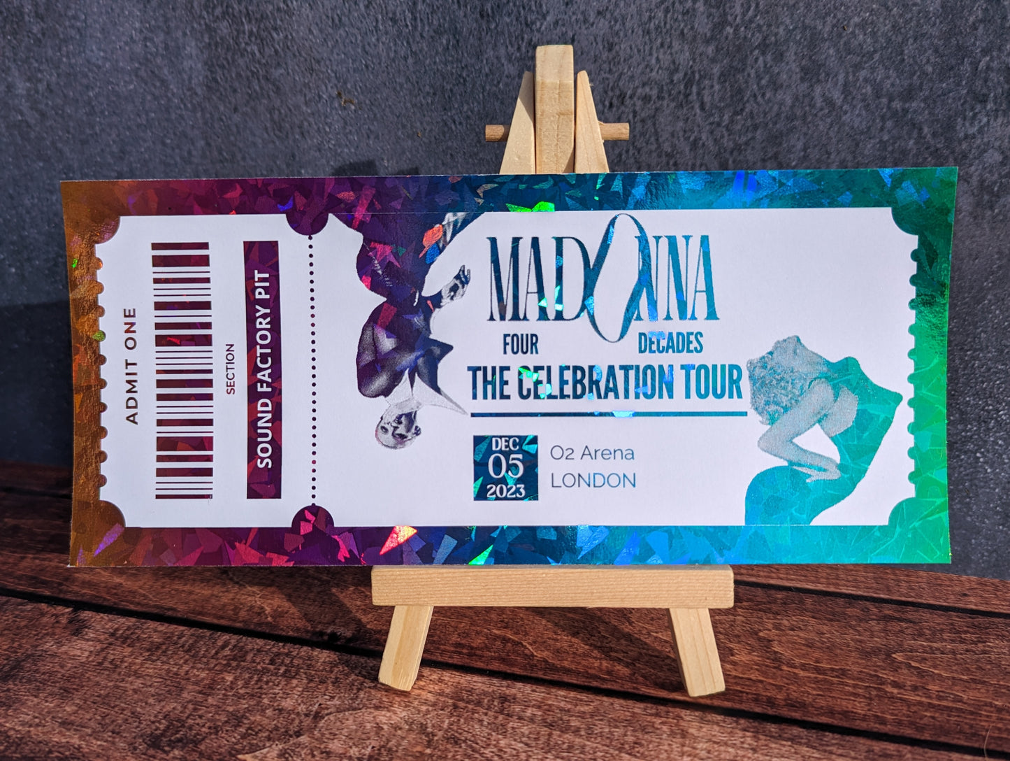 Personalised Madonna celebration tour ticket - keepsake, gift