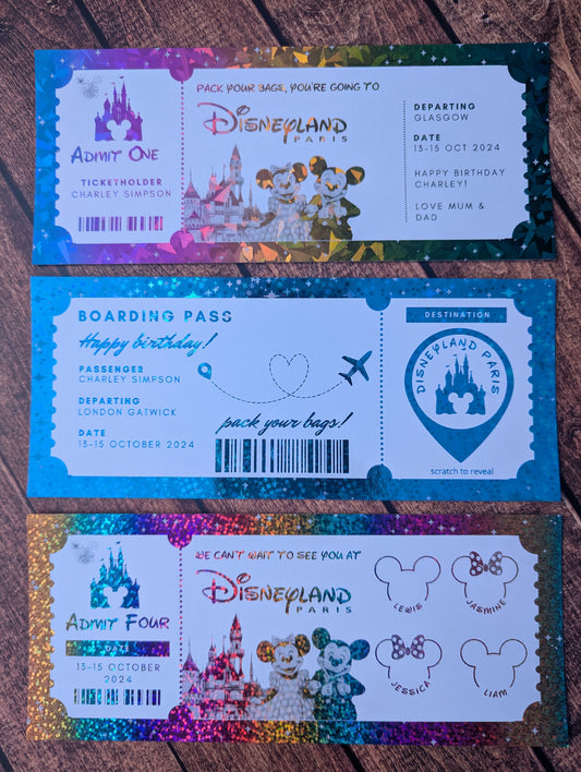 Personalised foil ticket - Disneyland