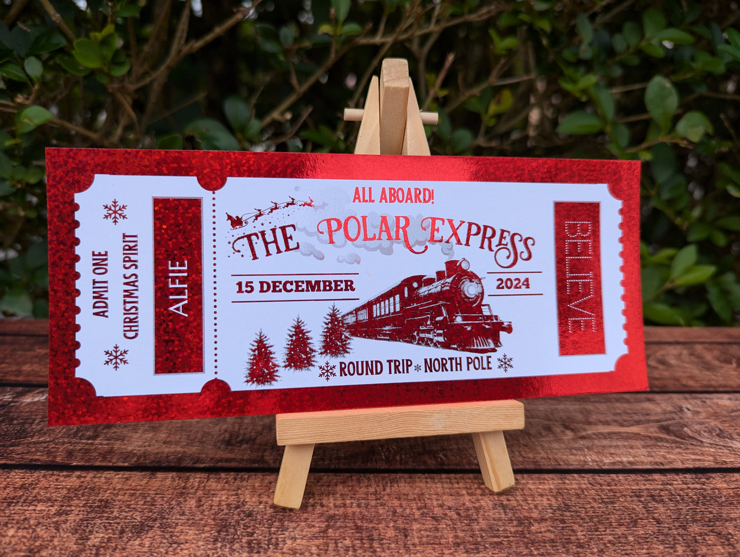 Personalised foil ticket - Polar Express